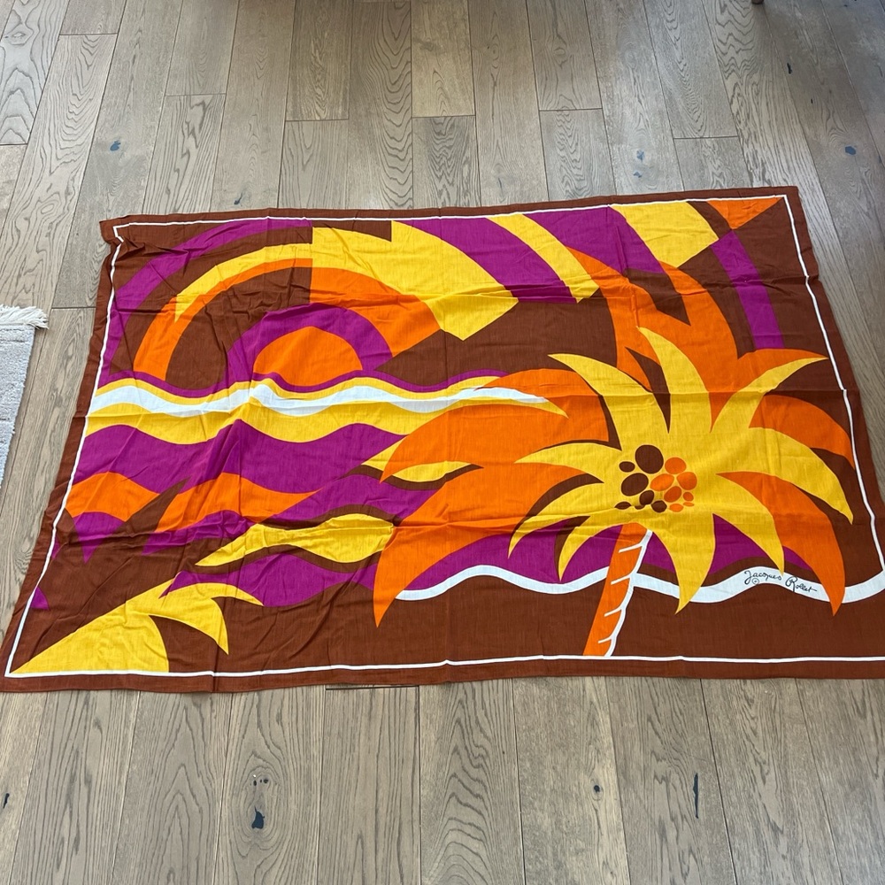 Jacques Rollet 45 Multicolored Oversized Tropical Scarf Quiet Luxury Resort Core